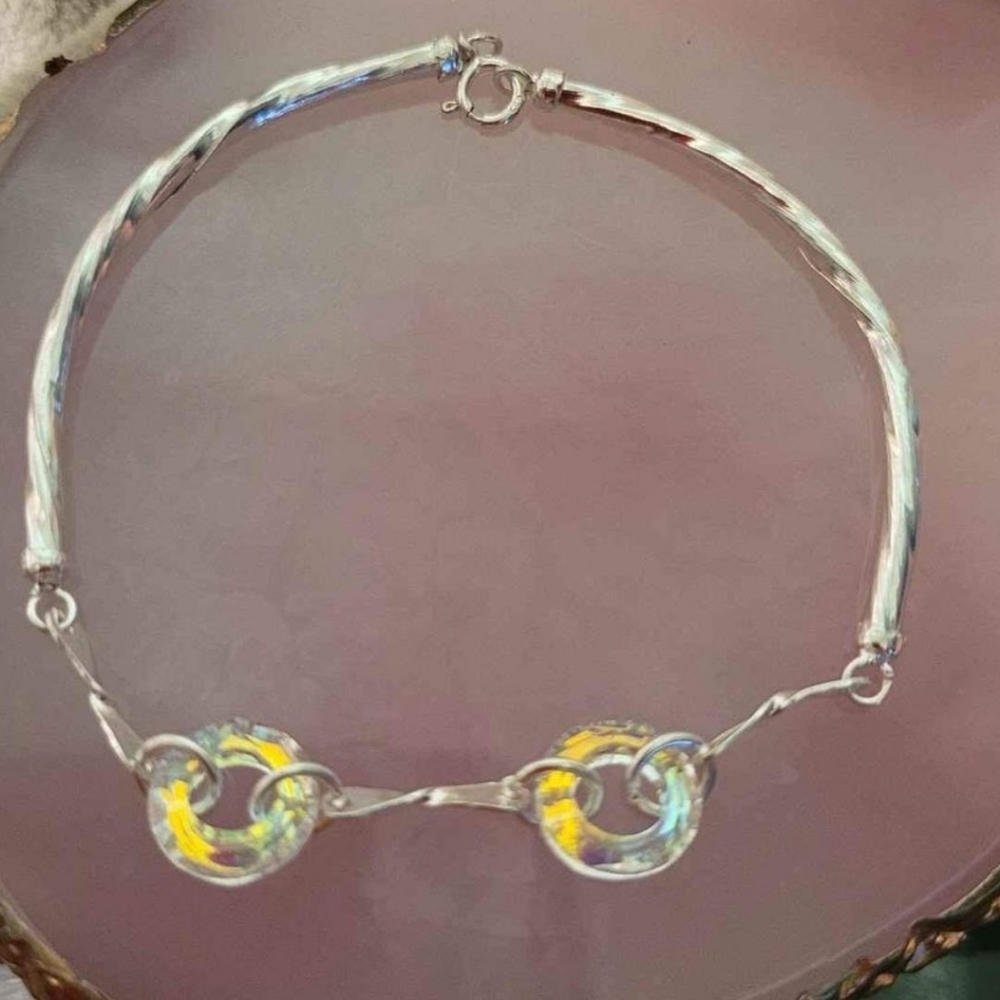 Sterling silver 925 bracelet w zirconia size small ( FREE SHIPPING)